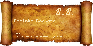 Barinka Barbara névjegykártya